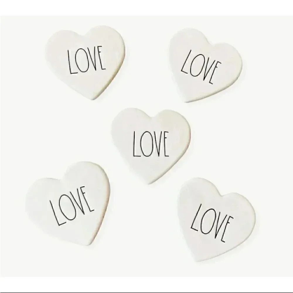 Rae Dunn Ceramic Rustic Farmhouse Boho Love Coasters 
Set of 5
